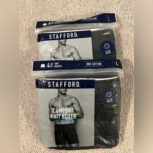 Stafford men’s cotton knit boxers, 2 packs of 4, NWT/never opened, size L